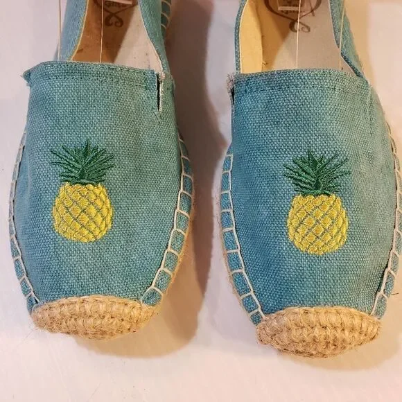 143 Girl Turquoise Espadrilles Pineapple 7M - Picture 3 of 8